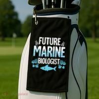 Future Marine Biologist Gift For Teens Funny Biology Golf Towel thumb 2