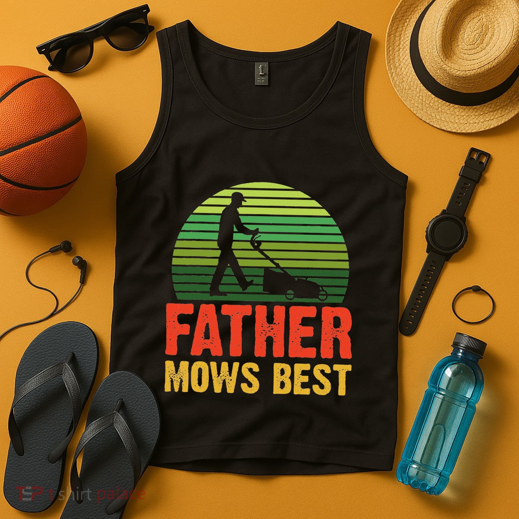 Father Mows Best Tank Top