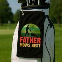 Father Mows Best Golf Towel thumb 2