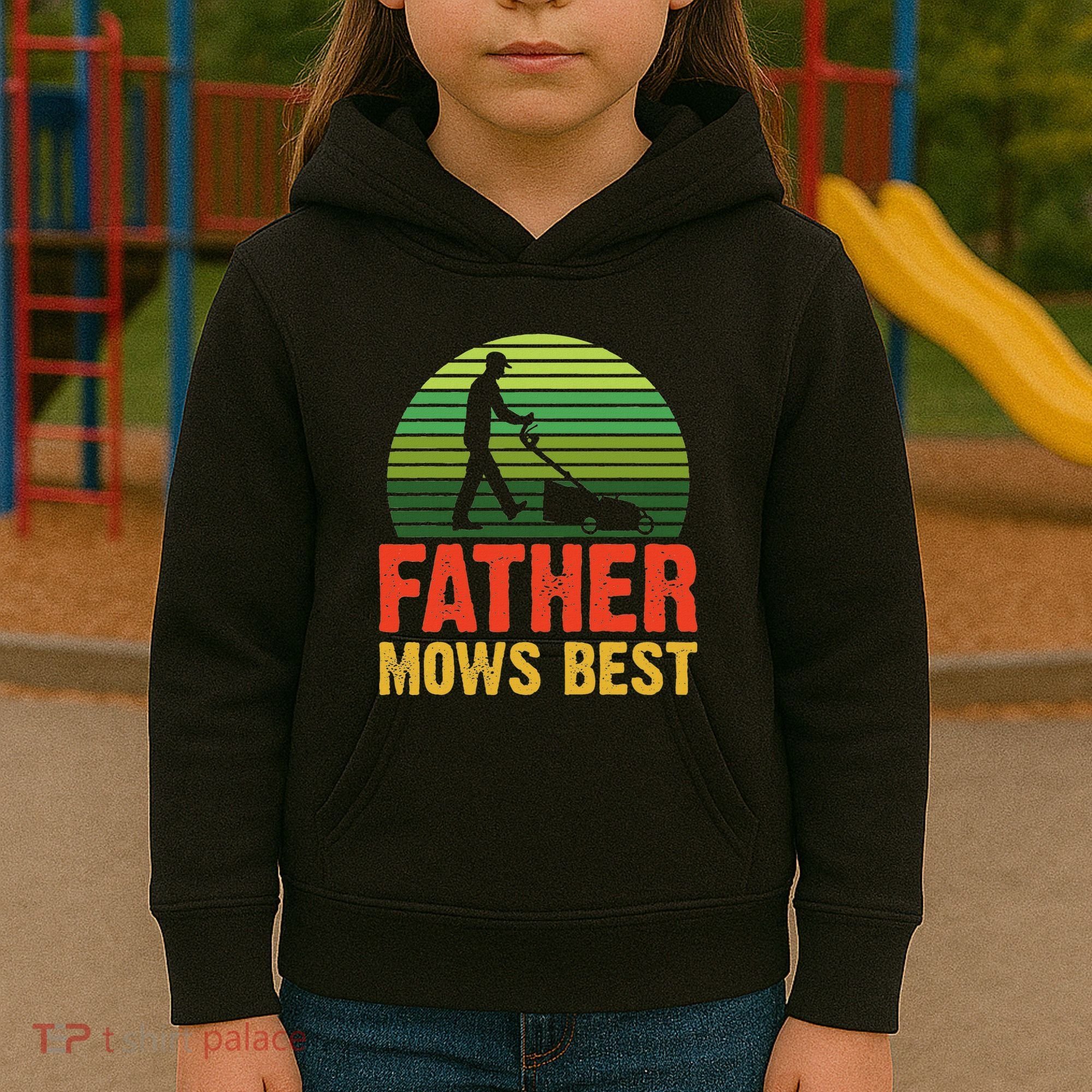 Father Mows Best Kids Hoodie