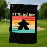 Funny Meeple Board Game Lover Rpg Board Gamer Cute Gift Golf Towel thumb 1