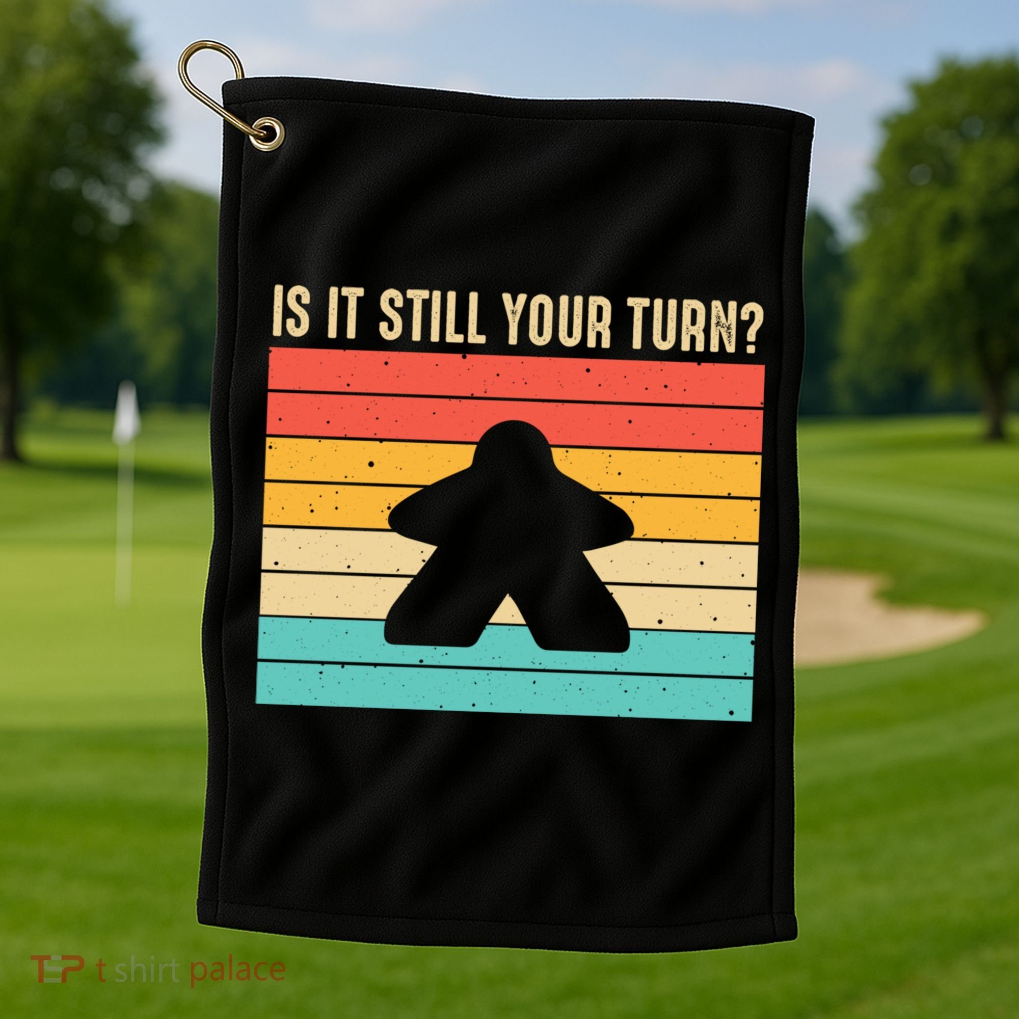 Funny Meeple Board Game Lover Rpg Board Gamer Cute Gift Golf Towel