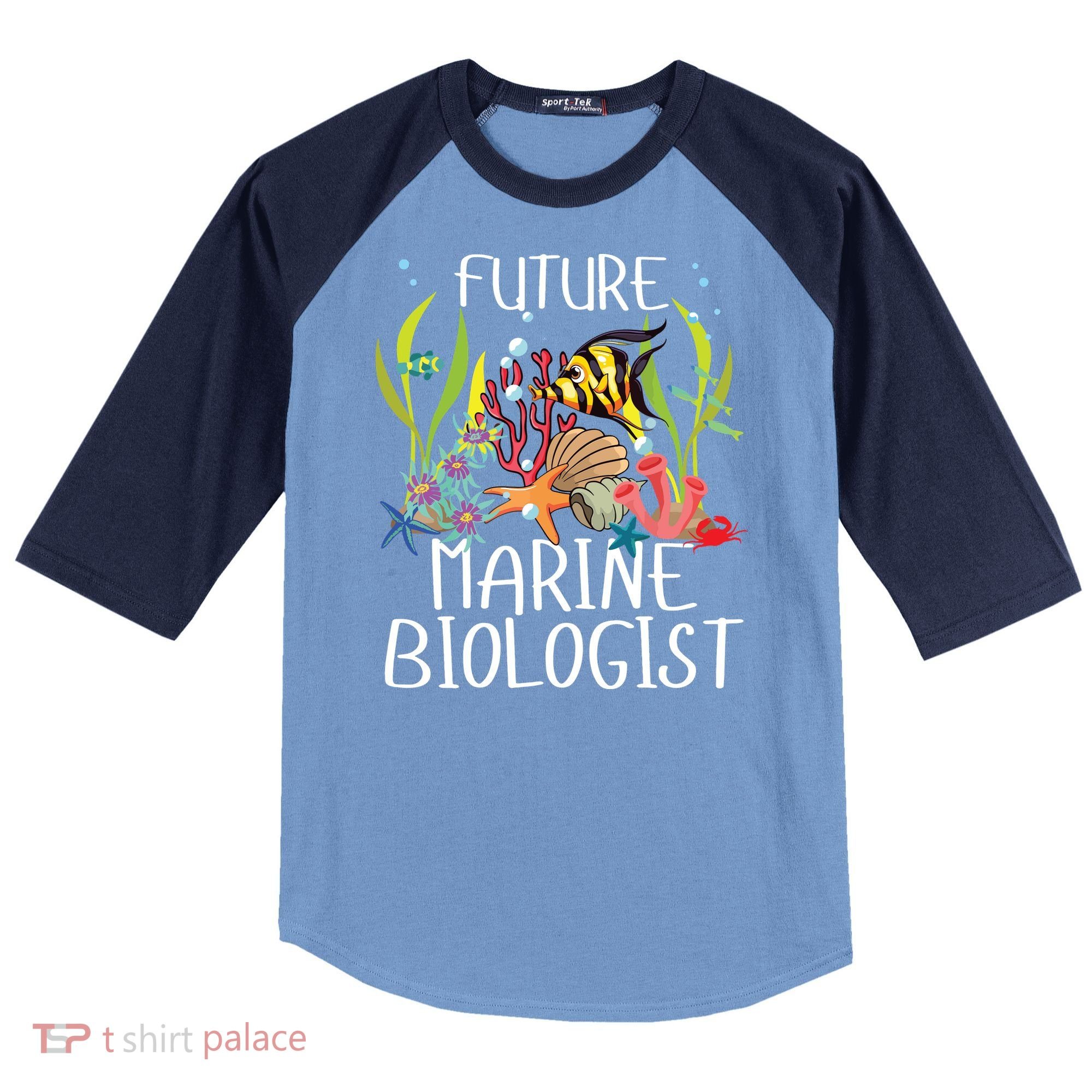 Future Marine Biologist For Students Biology Raglan Baseball Sleeve Shirt