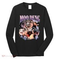 Funny Moodeng Baby Pygmy Hippo Cute Zoo For Family Long Sleeve Shirt thumb 0