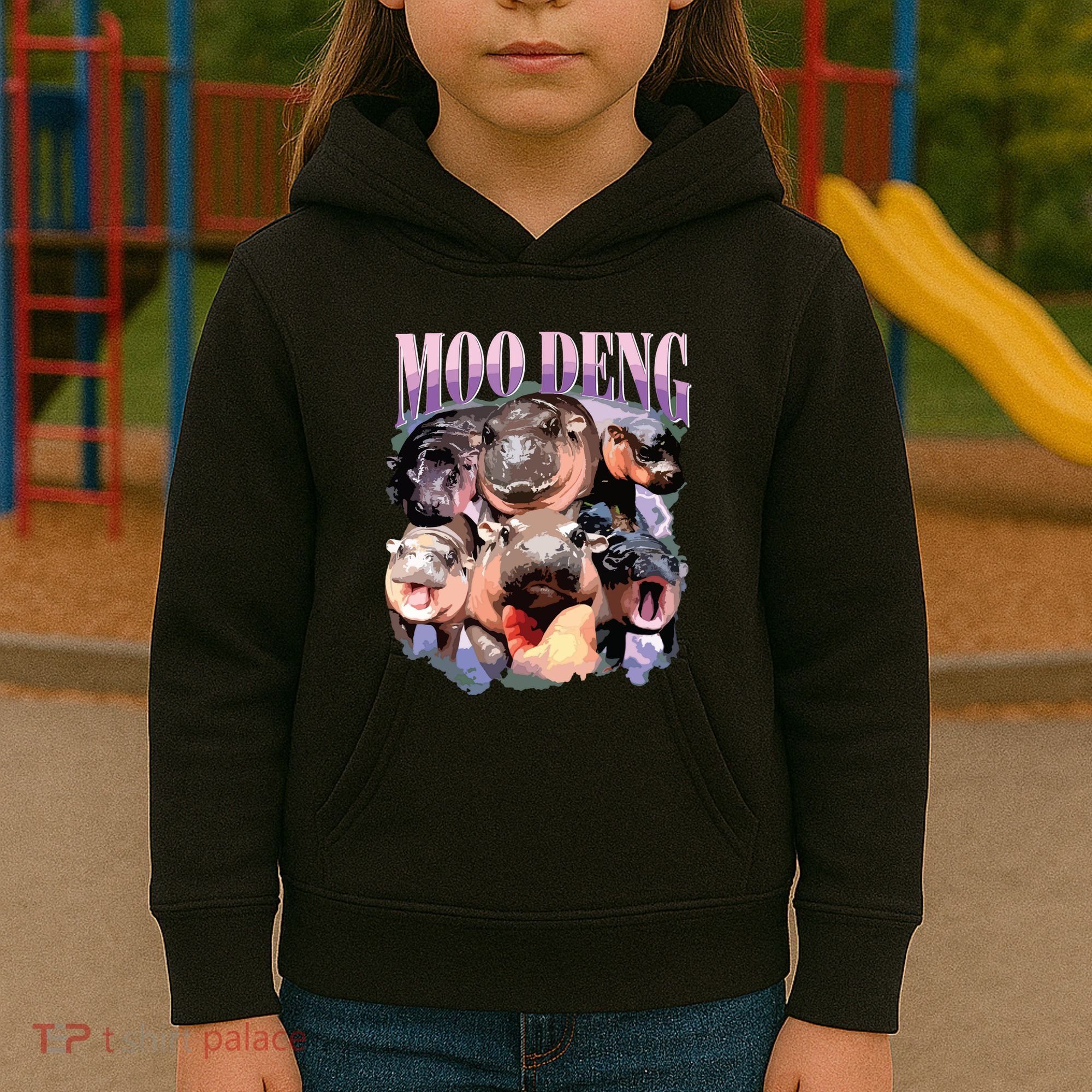 Funny Moodeng Baby Pygmy Hippo Cute Zoo For Family Kids Hoodie