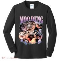 Funny Moodeng Baby Pygmy Hippo Cute Zoo For Family Kids Long Sleeve Shirt thumb 0