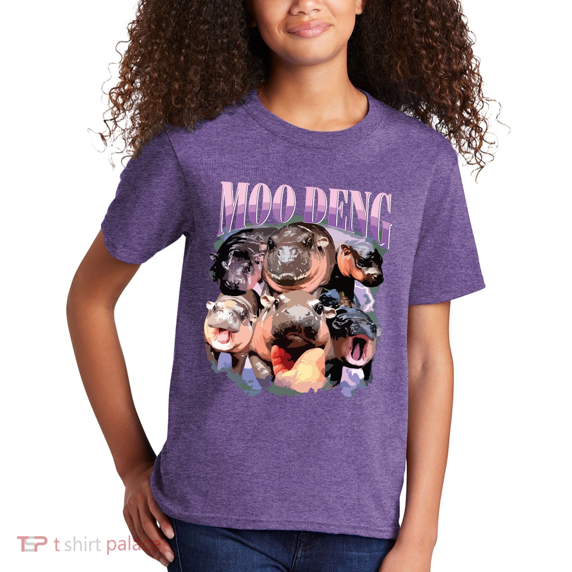 Funny Moodeng Baby Pygmy Hippo Cute Zoo For Family Kids T-Shirt