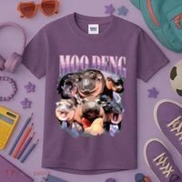 Funny Moodeng Baby Pygmy Hippo Cute Zoo For Family Kids T-Shirt thumb 3