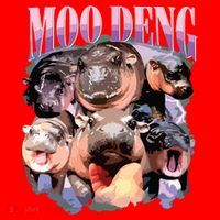 Funny Moodeng Baby Pygmy Hippo Cute Zoo For Family Santa Hat thumb 1