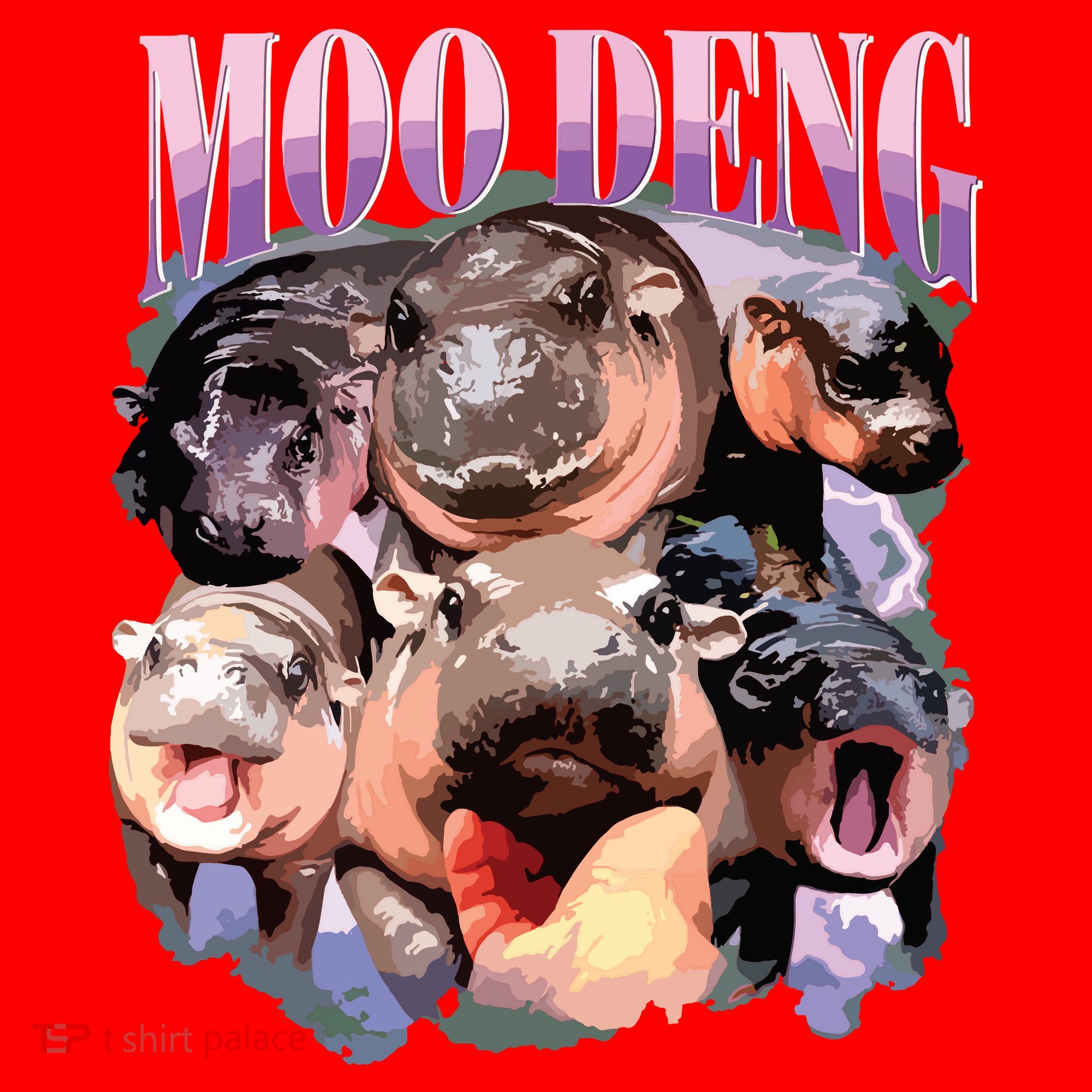 Funny Moodeng Baby Pygmy Hippo Cute Zoo For Family Santa Hat
