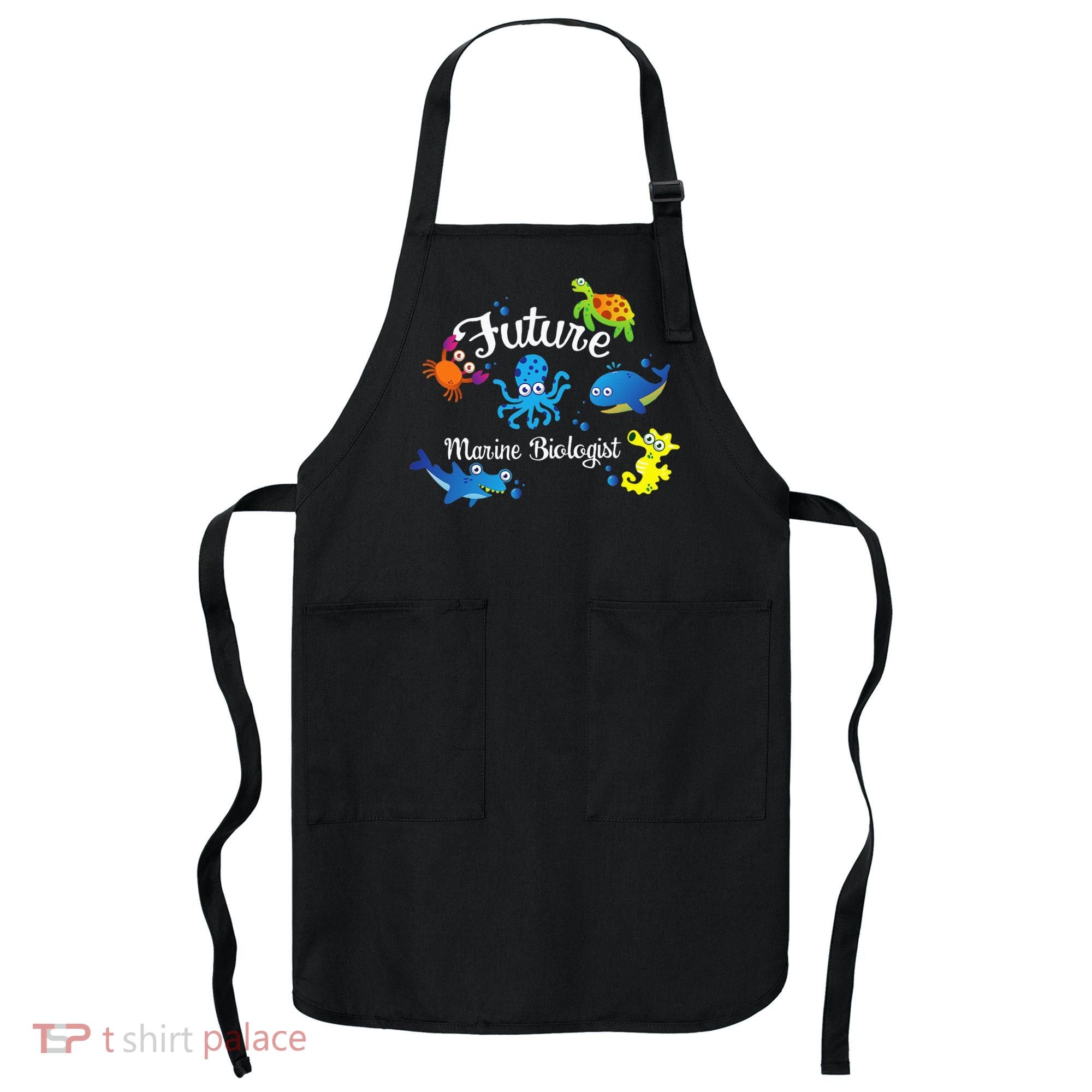 Future Marine Biologist Job Ocean Animal Lover Whale Turtle Apron