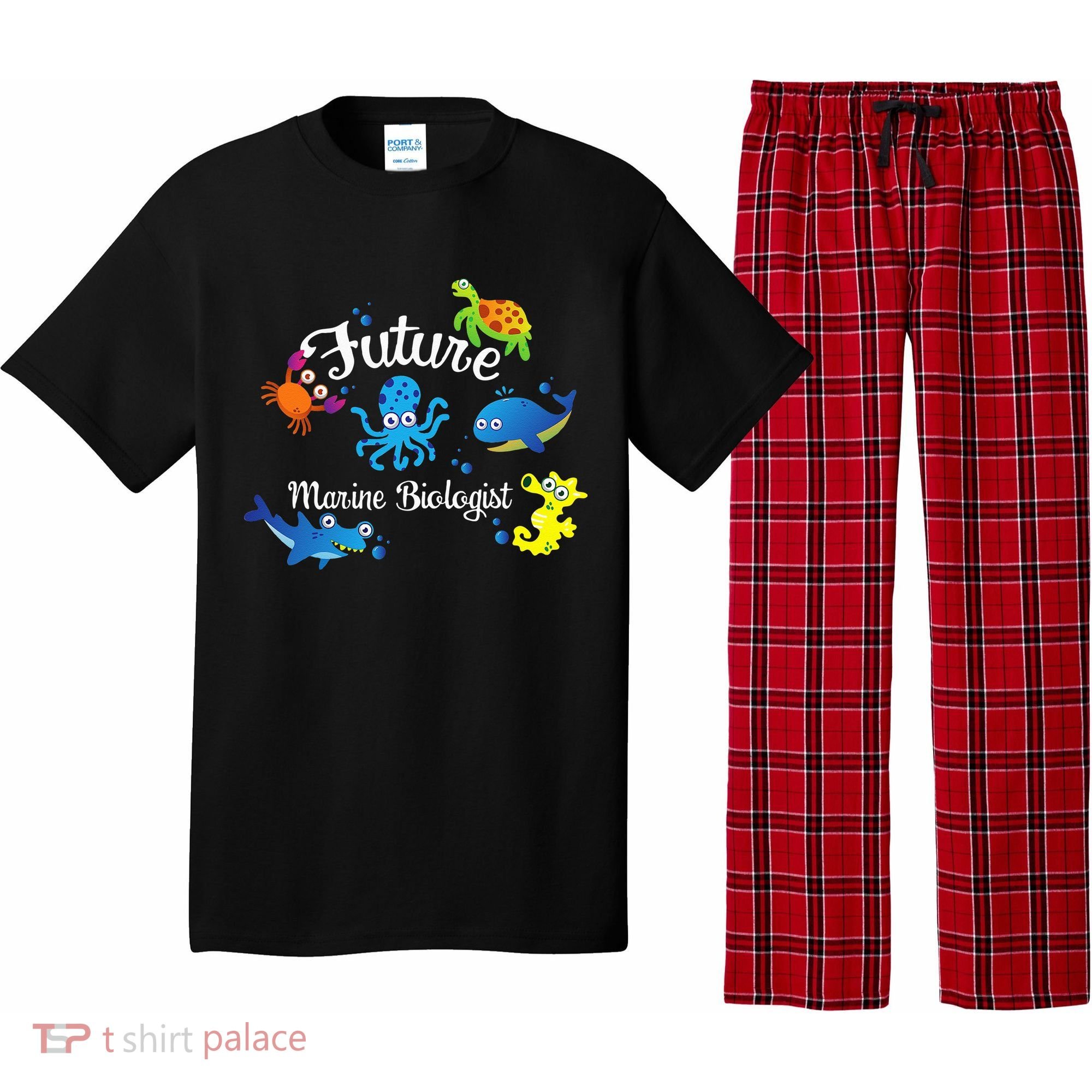 Future Marine Biologist Job Ocean Animal Lover Whale Turtle Pajama Set