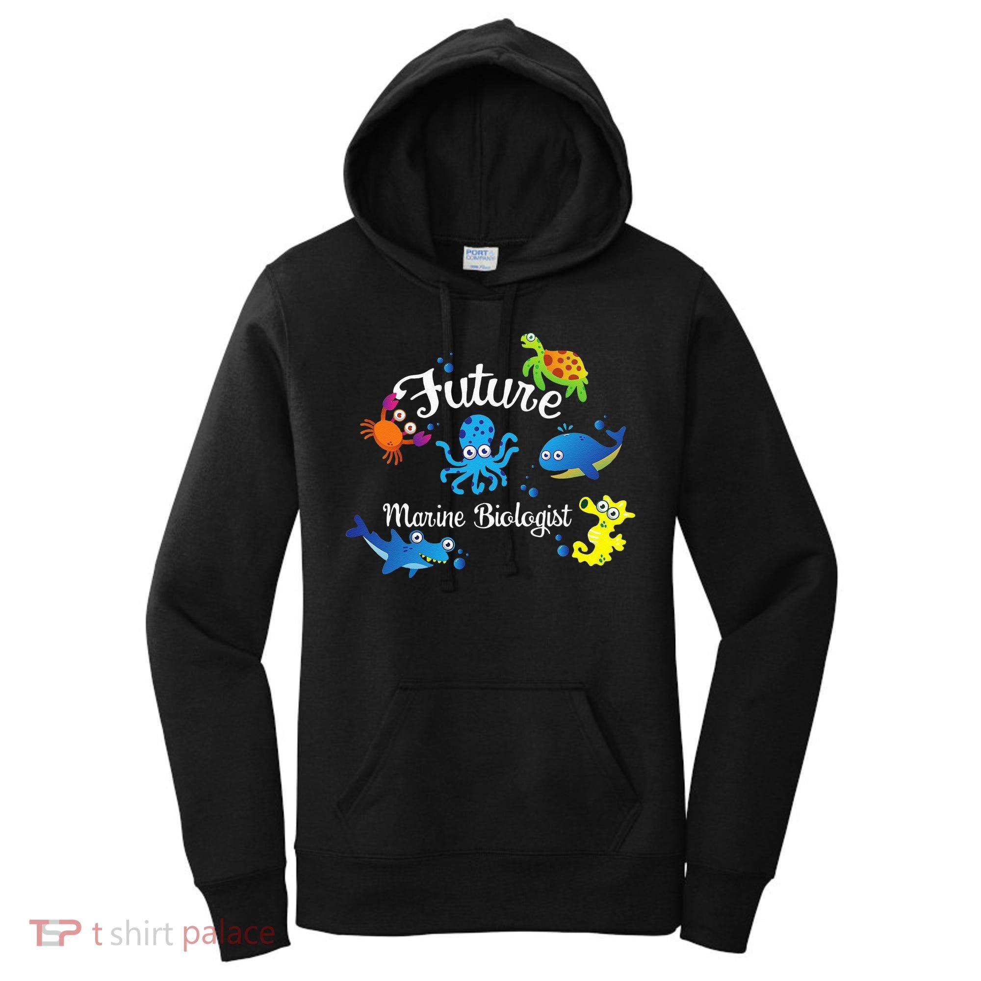 Future Marine Biologist Job Ocean Animal Lover Whale Turtle Women's Hoodie