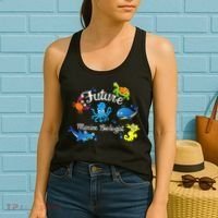 Future Marine Biologist Job Ocean Animal Lover Whale Turtle Women's Tank Top thumb 2