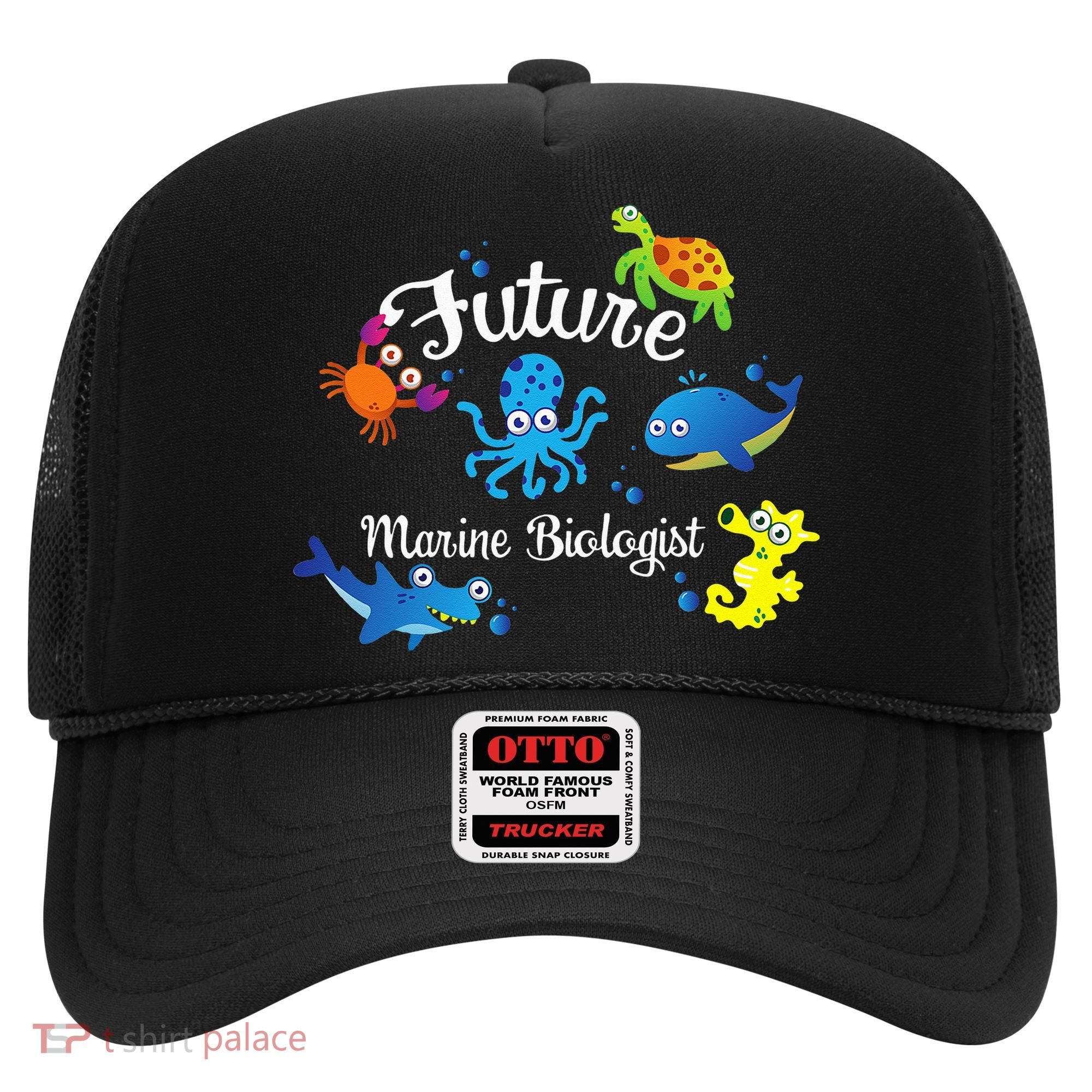 Future Marine Biologist Job Ocean Animal Lover Whale Turtle Hat