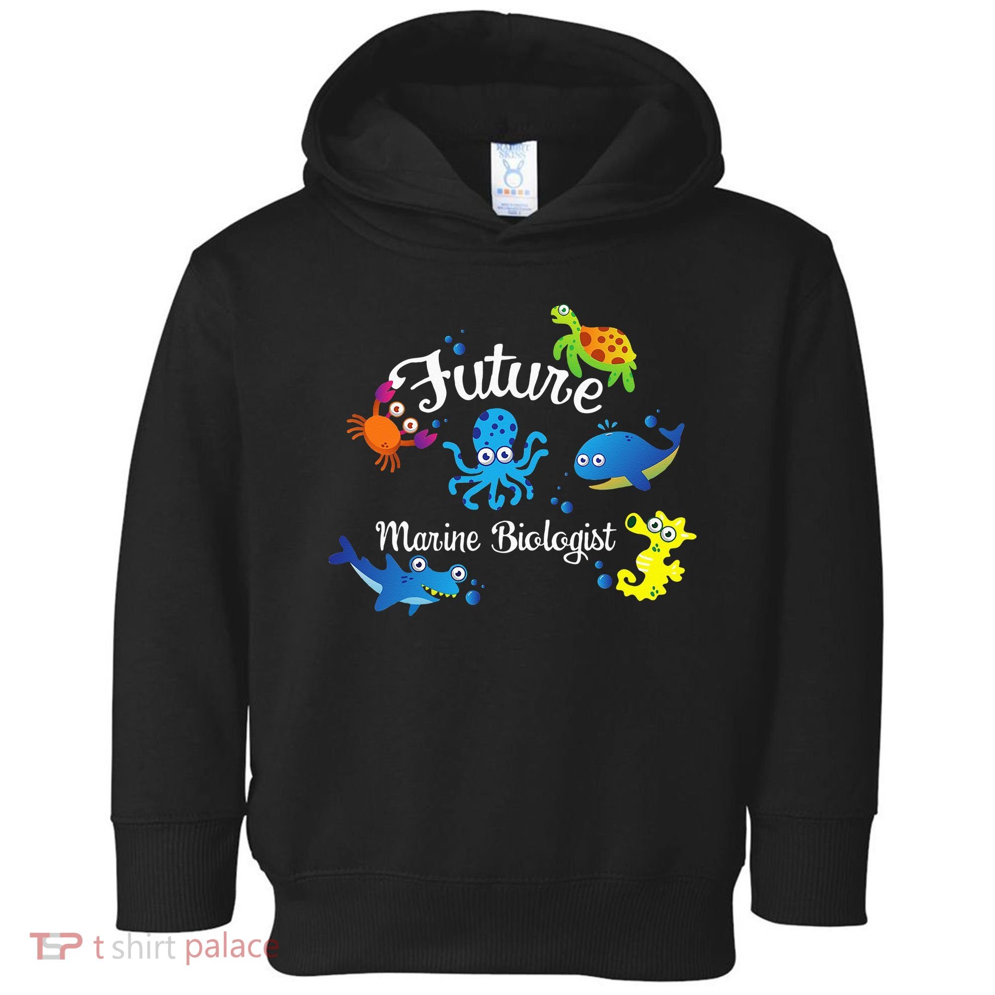 Future Marine Biologist Job Ocean Animal Lover Whale Turtle Toddler Hoodie