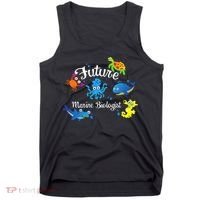 Future Marine Biologist Job Ocean Animal Lover Whale Turtle Tank Top thumb 0