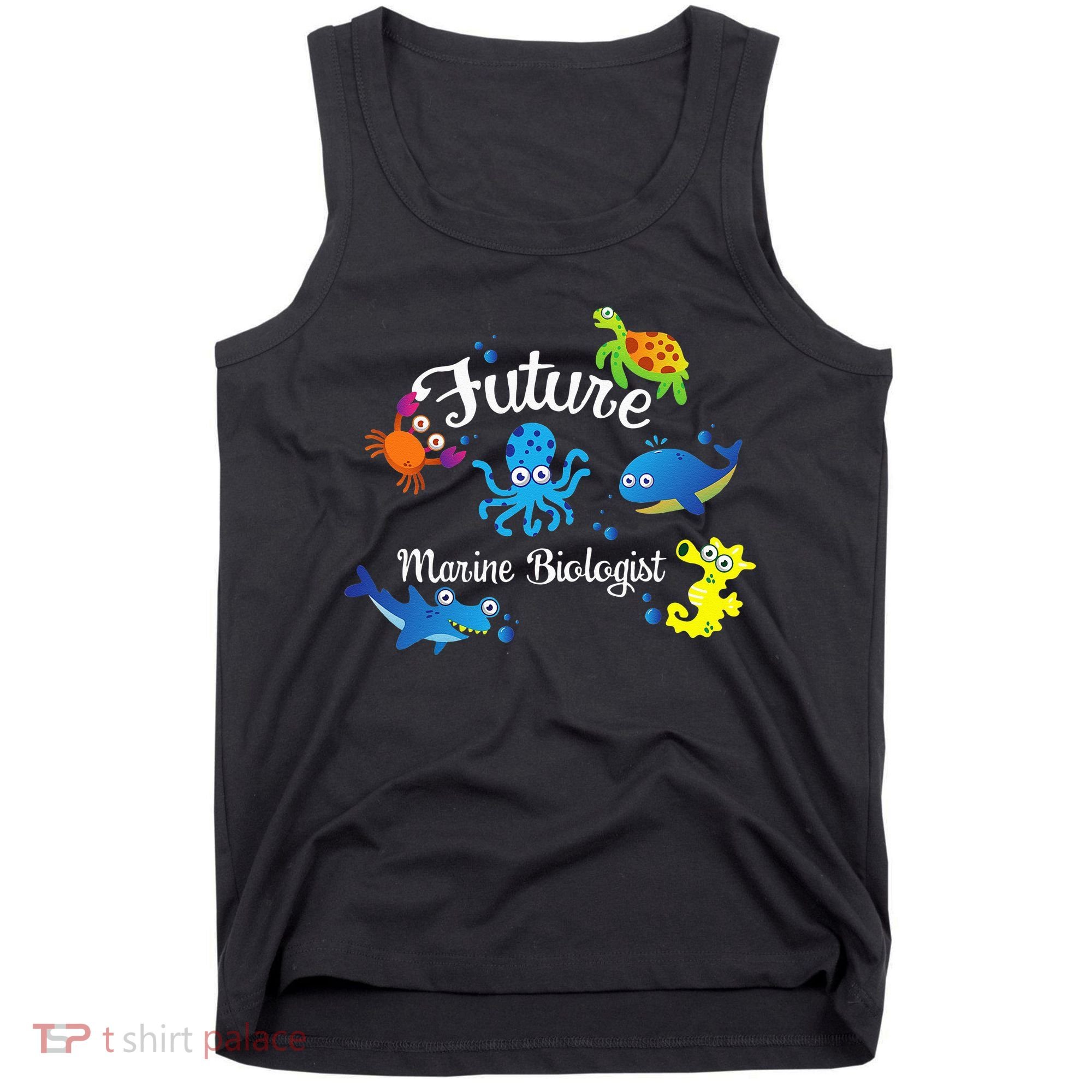 Future Marine Biologist Job Ocean Animal Lover Whale Turtle Tank Top