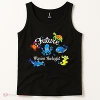 Future Marine Biologist Job Ocean Animal Lover Whale Turtle Tank Top thumb 2