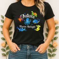Future Marine Biologist Job Ocean Animal Lover Whale Turtle Women's T-Shirt thumb 2
