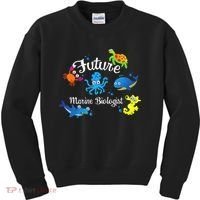 Future Marine Biologist Job Ocean Animal Lover Whale Turtle Kids Sweatshirt thumb 0