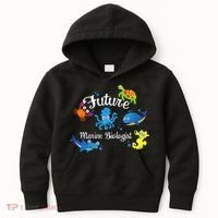 Future Marine Biologist Job Ocean Animal Lover Whale Turtle Kids Hoodie thumb 0