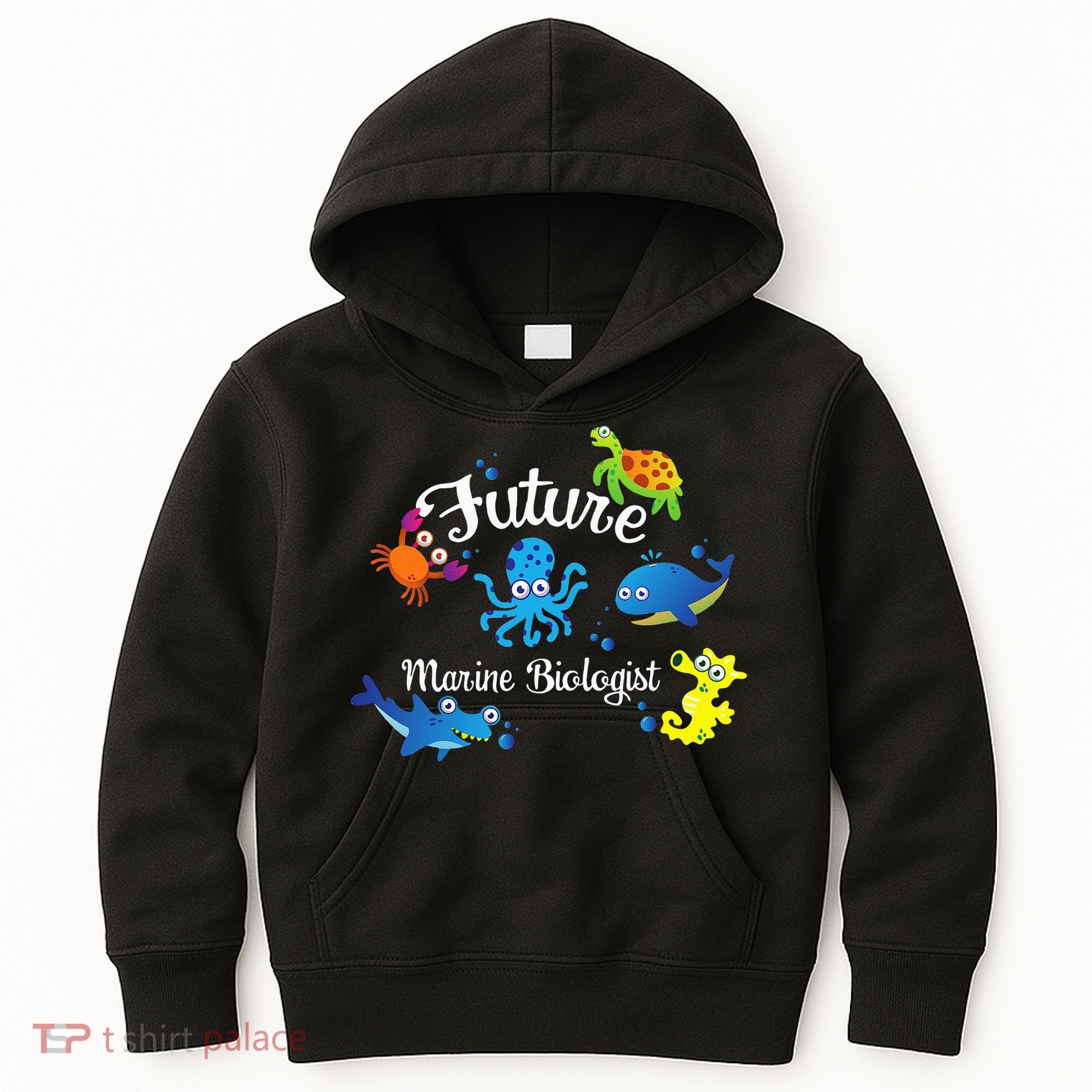 Future Marine Biologist Job Ocean Animal Lover Whale Turtle Kids Hoodie