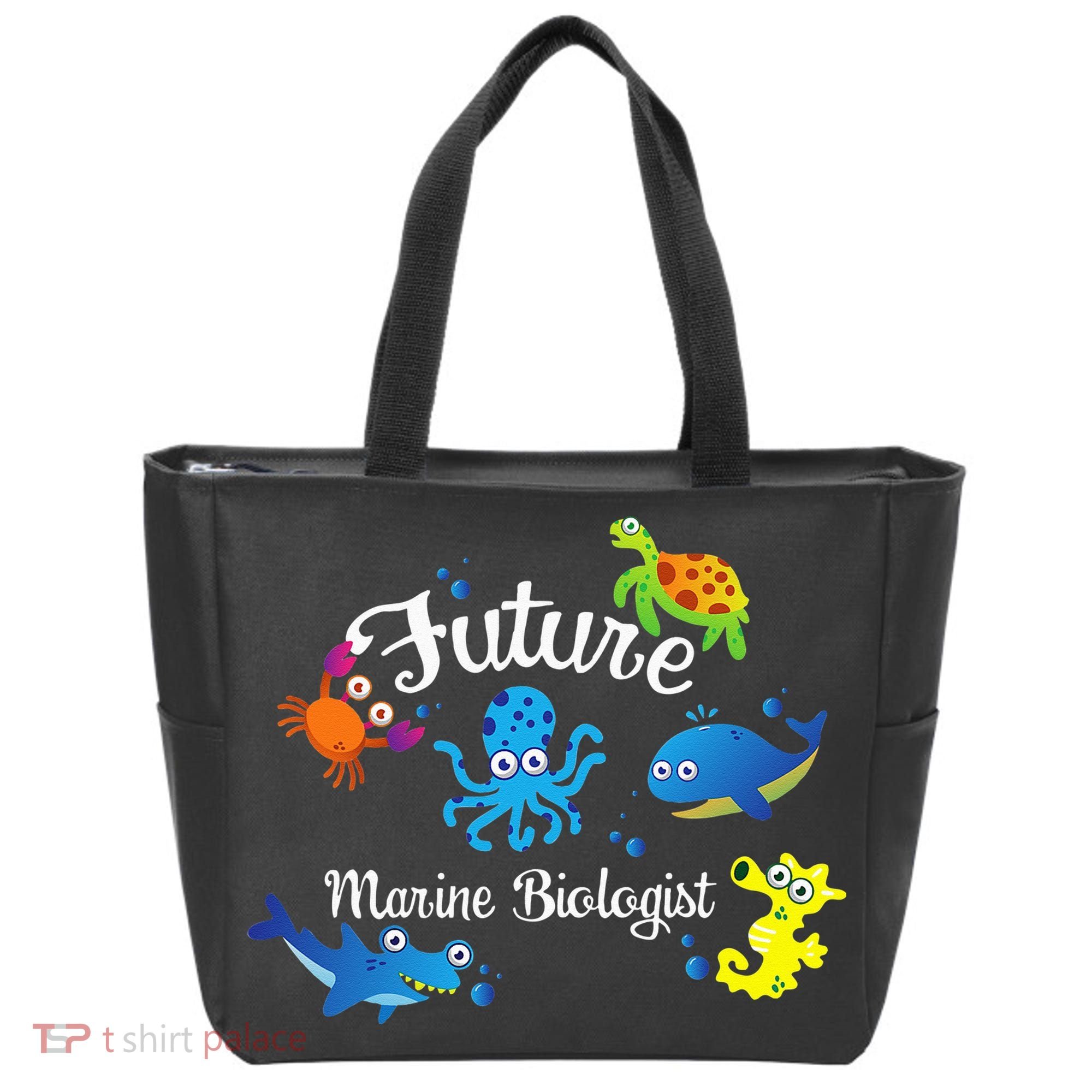 Future Marine Biologist Job Ocean Animal Lover Whale Turtle Tote Bag