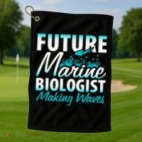 FUTURE MARINE BIOLOGIST MAKING WAVES Graduation Gift Golf Towel thumb 1