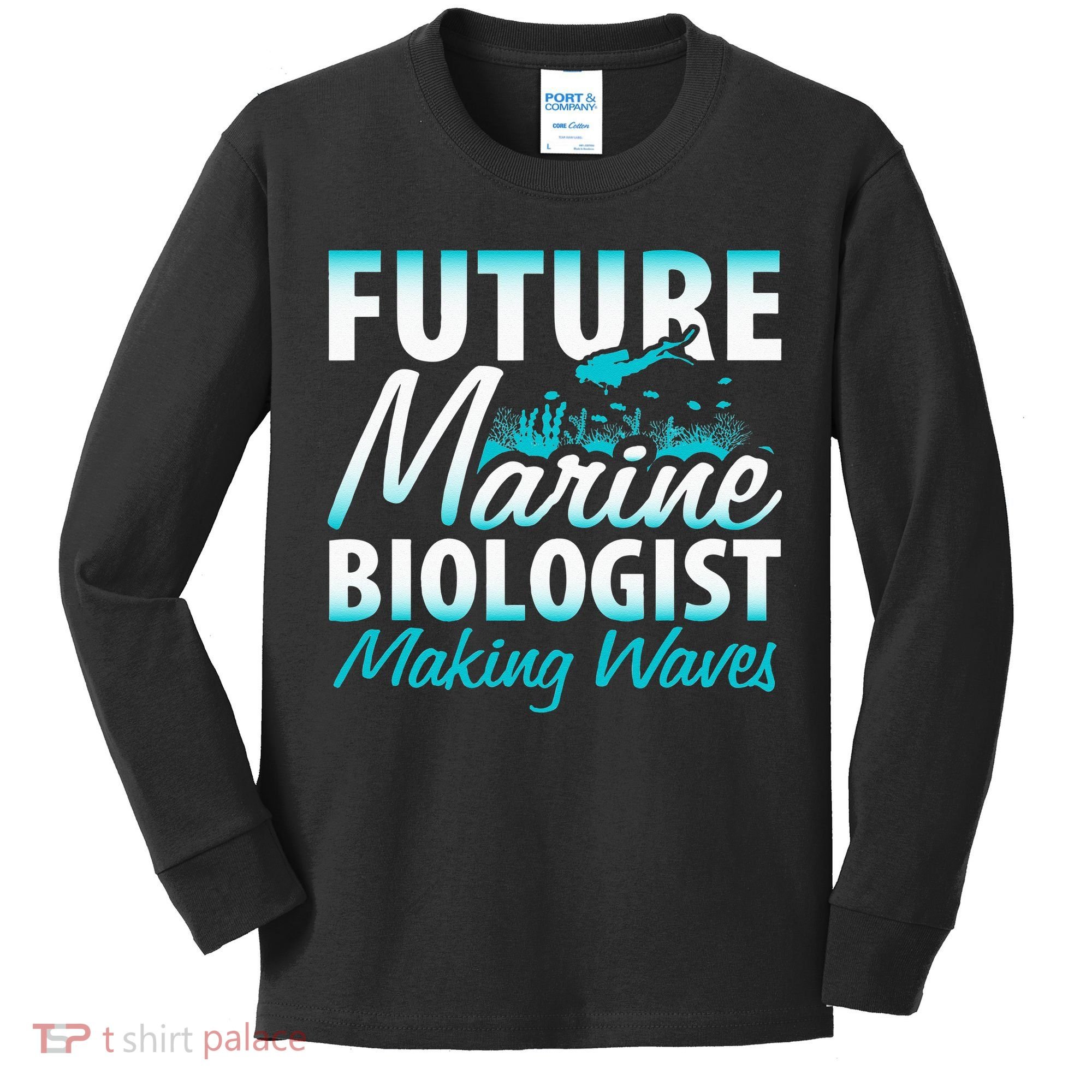 FUTURE MARINE BIOLOGIST MAKING WAVES Graduation Gift Kids Long Sleeve Shirt