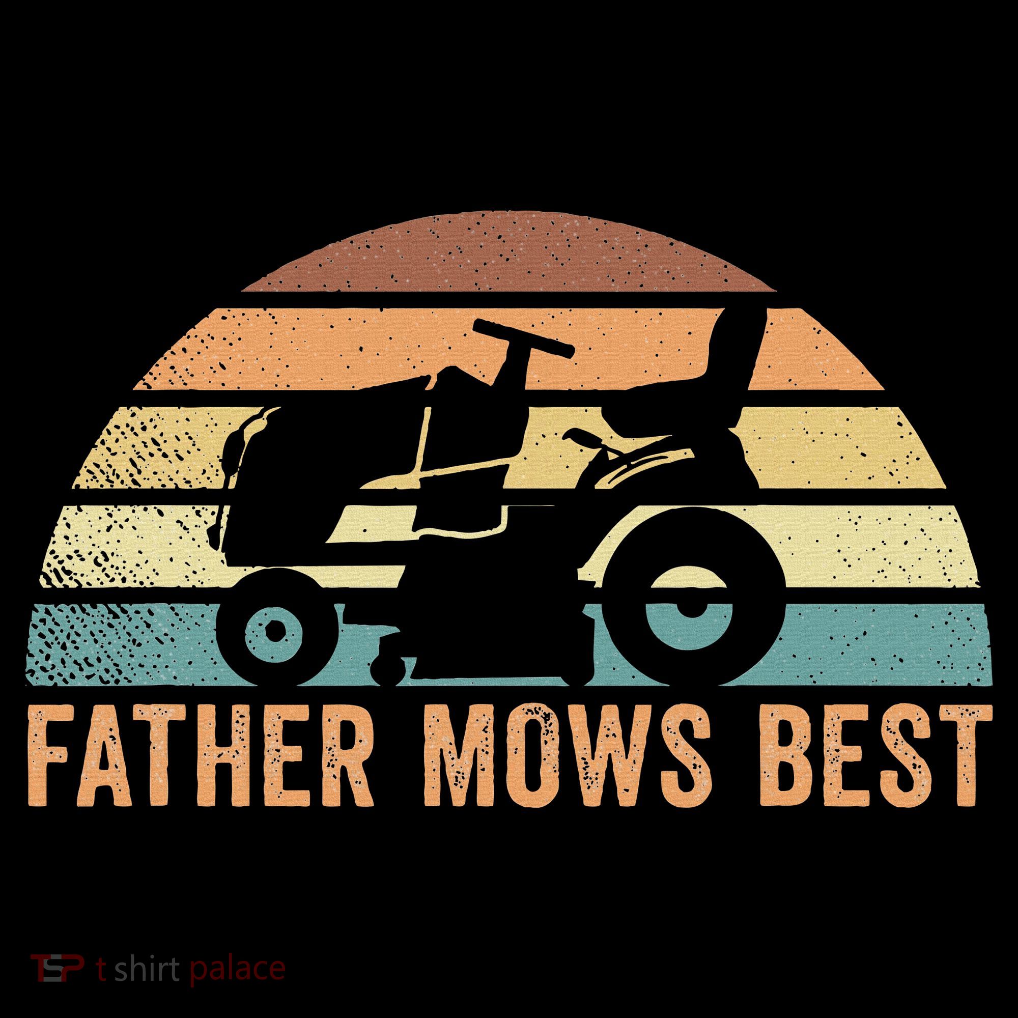 Father Mows Best Lawn Care Dad Mowing Gardener Doggie Tank