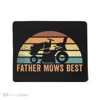 Father Mows Best Lawn Care Dad Mowing Gardener Mousepad thumb 0