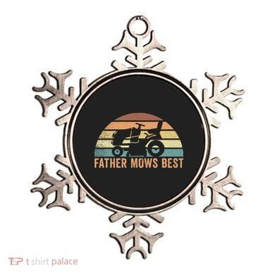Father Mows Best Lawn Care Dad Mowing Gardener Ornament