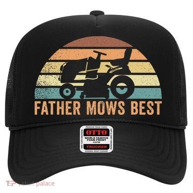 Father Mows Best Lawn Care Dad Mowing Gardener Hat