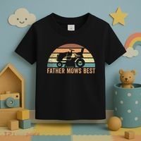 Father Mows Best Lawn Care Dad Mowing Gardener Toddler T-Shirt thumb 3