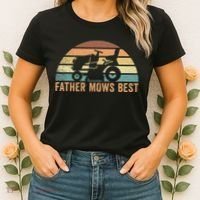 Father Mows Best Lawn Care Dad Mowing Gardener Women's T-Shirt thumb 2