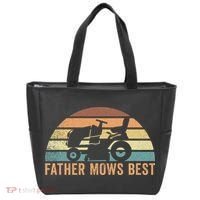 Father Mows Best Lawn Care Dad Mowing Gardener Tote Bag thumb 0