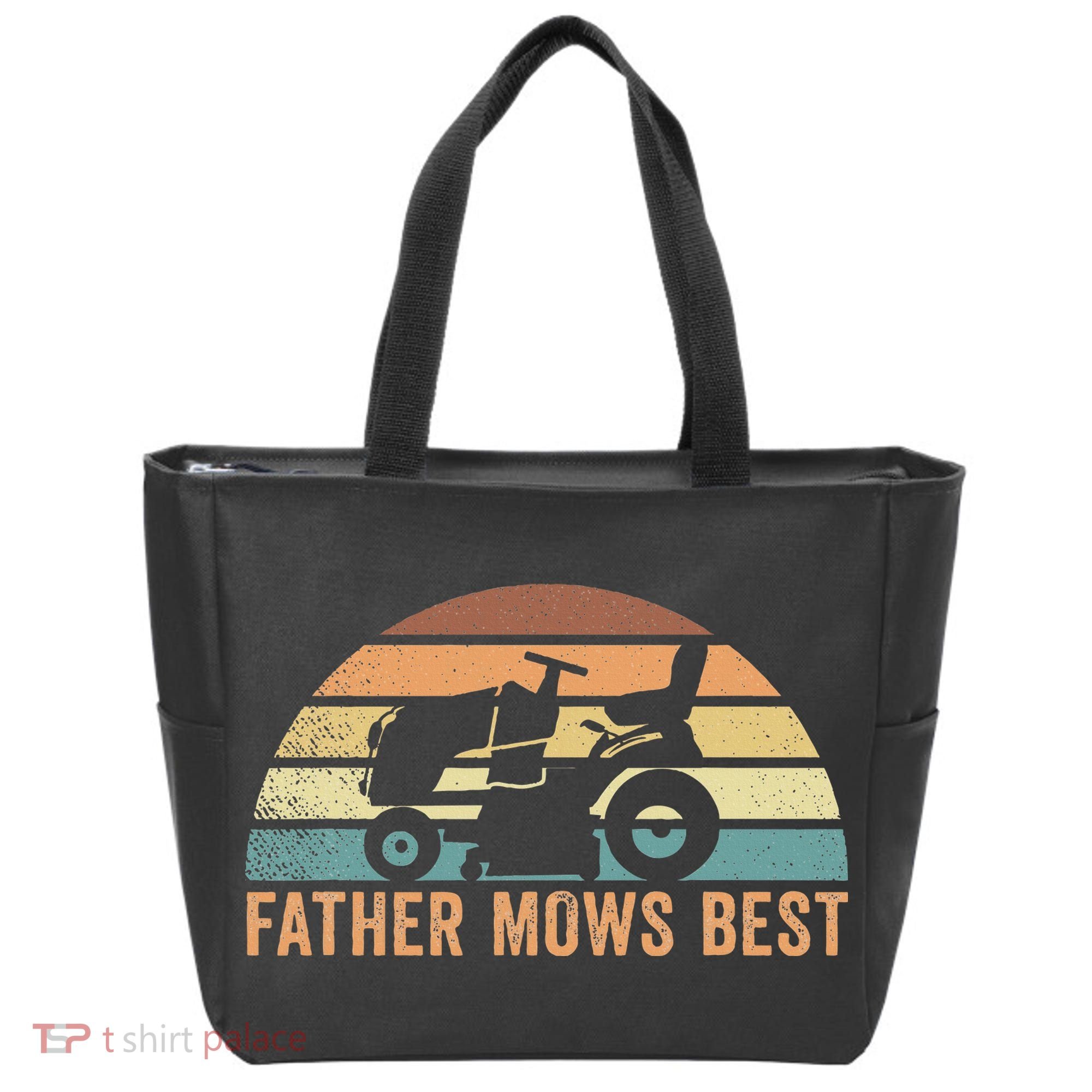 Father Mows Best Lawn Care Dad Mowing Gardener Tote Bag