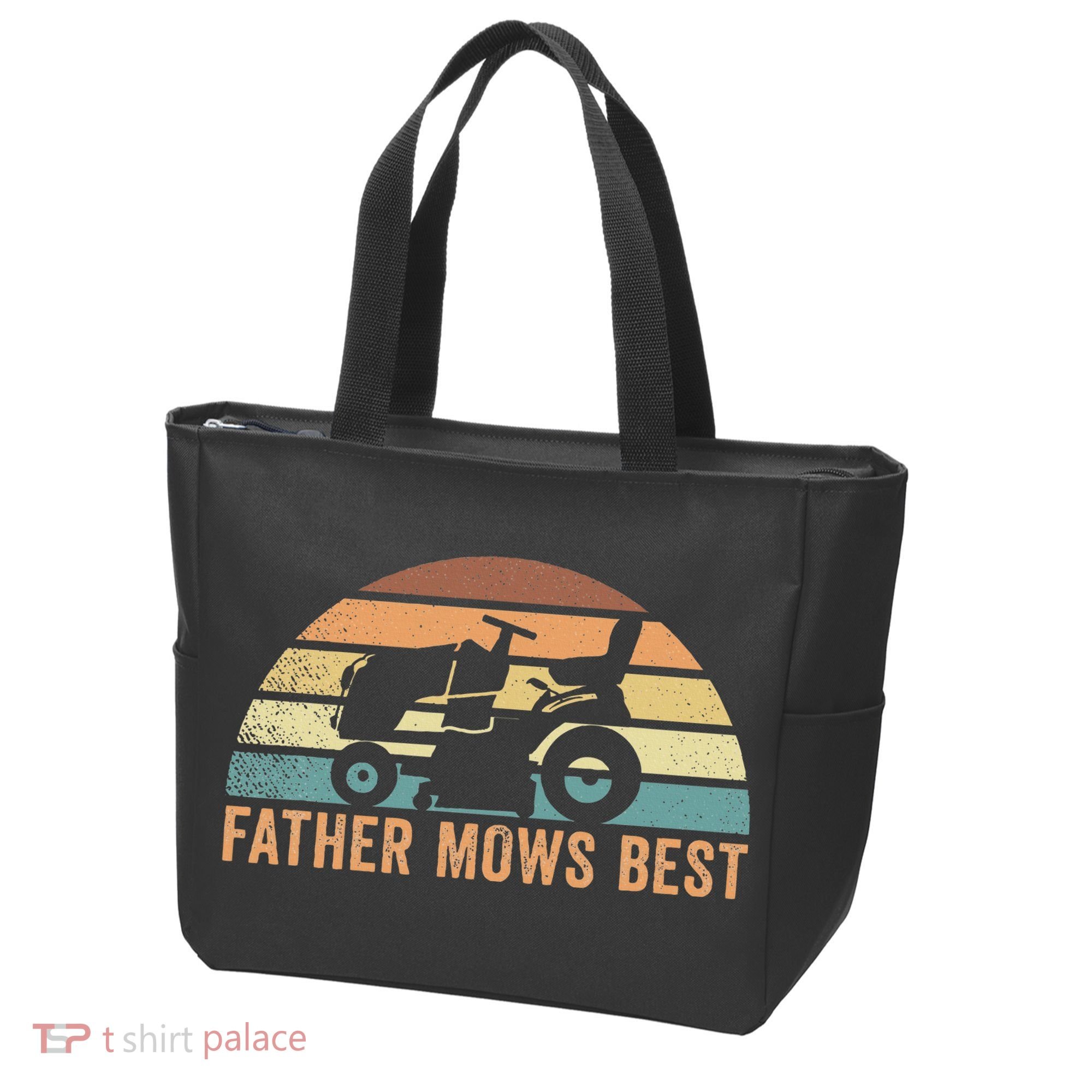 Father Mows Best Lawn Care Dad Mowing Gardener Tote Bag
