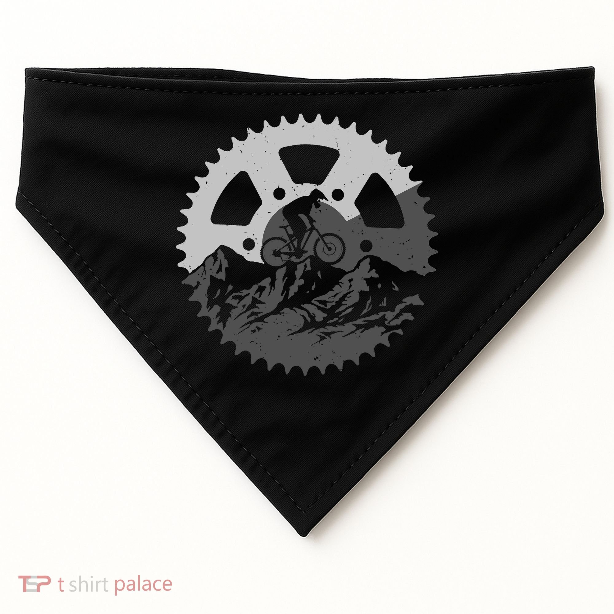 Funny Mountain Biking Art For MTB Mountain Biker USA-Made Doggie Bandana