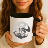 Funny Mountain Biking Art For MTB Mountain Biker Coffee Mug thumb 3