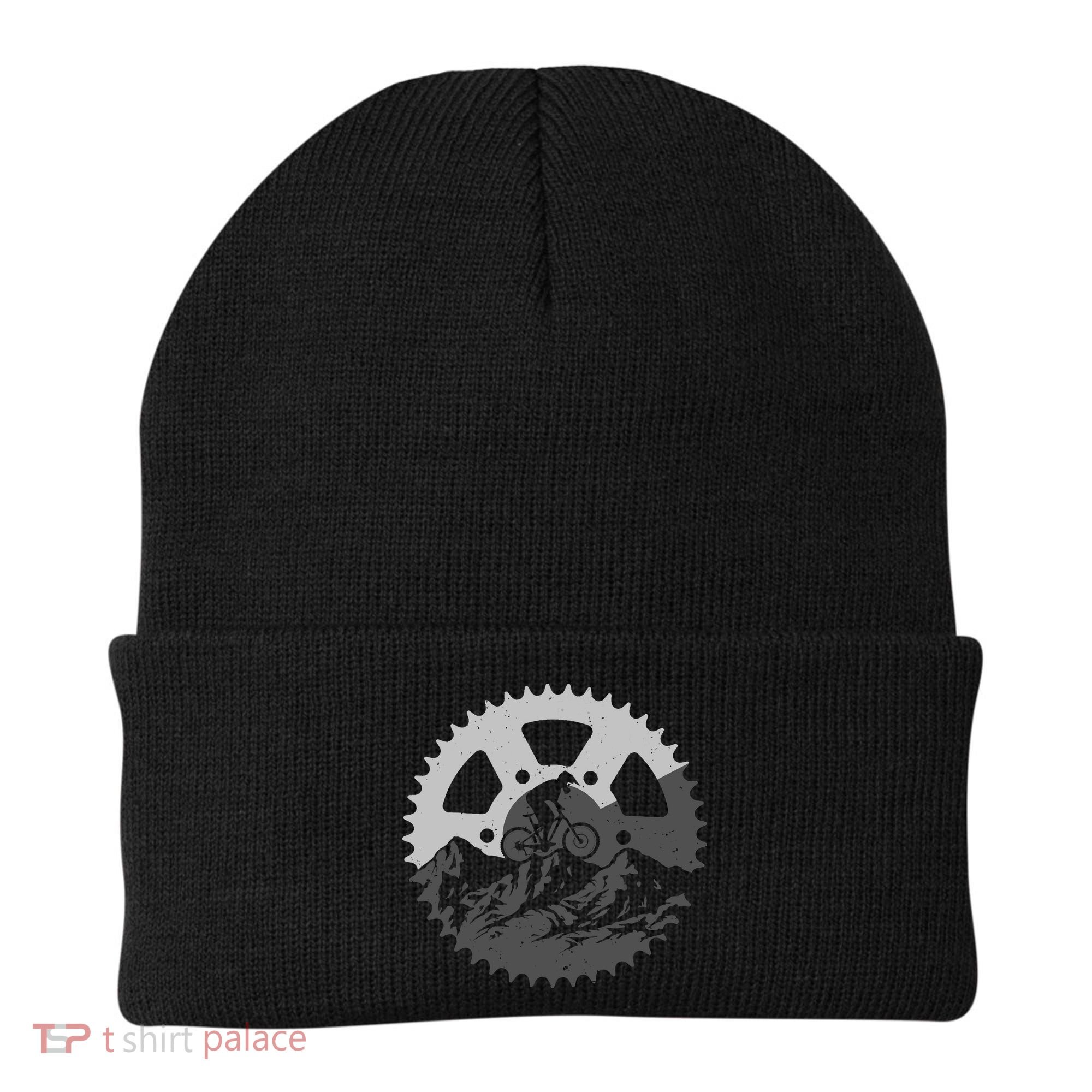 Funny Mountain Biking Art For MTB Mountain Biker Beanie