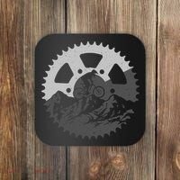 Funny Mountain Biking Art For MTB Mountain Biker Coaster thumb 0