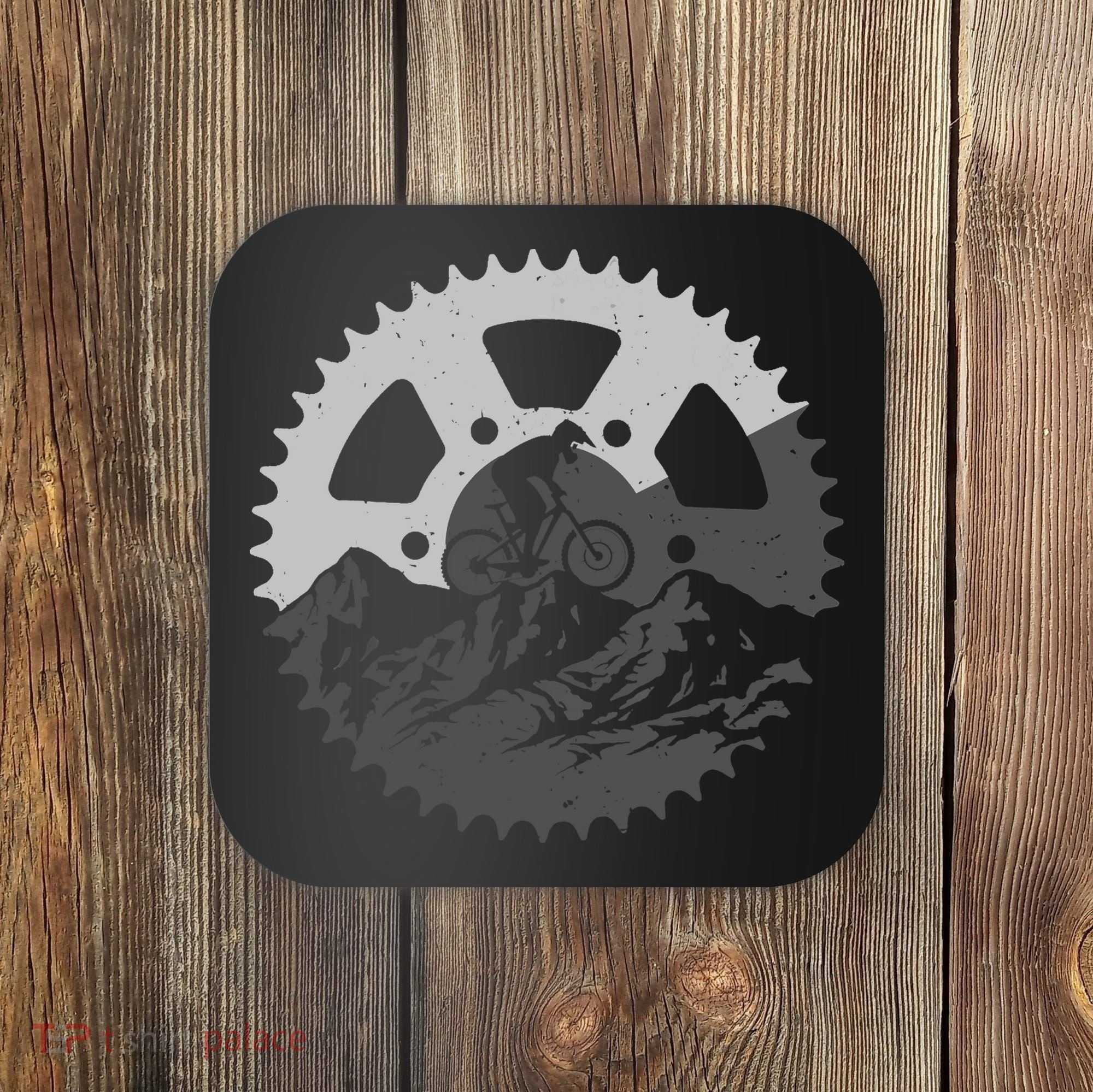 Funny Mountain Biking Art For MTB Mountain Biker Coaster