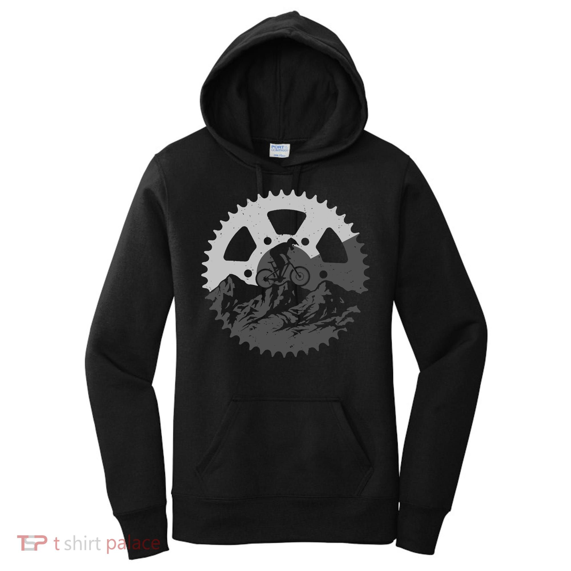 Funny Mountain Biking Art For MTB Mountain Biker Women's Hoodie