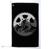 Funny Mountain Biking Art For MTB Mountain Biker Golf Towel thumb 0