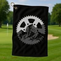 Funny Mountain Biking Art For MTB Mountain Biker Golf Towel thumb 1