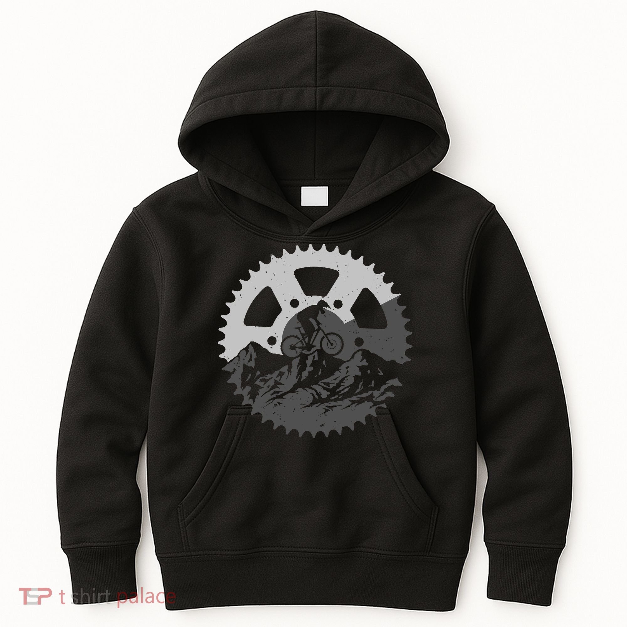 Funny Mountain Biking Art For MTB Mountain Biker Kids Hoodie
