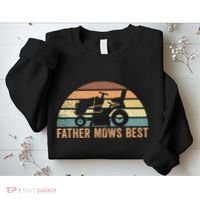 Father Mows Best Lawn Care Dad Mowing Gardener Sweatshirt thumb 2