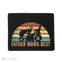 Father Mows Best Lawn Care Dad Mowing Gardener Mousepad thumb 0